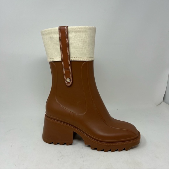 Chloe Betty Canvas Trim Rain Boot Size 38 or US 8 - Picture 2 of 14